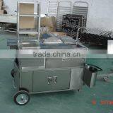 Stainless Steel Mobile Gas Hot Dog Cart , Food Cart , Street Food Kiosk Cart for Sale