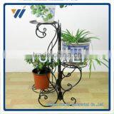 Folding Corner Bakers Rack Four Shelves - Black Wrought Iron Corner Shelf thumbnail-6