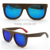 2016 popular high quality handmade custom laminated wood sunglasses with mirror coating lens