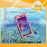 For Samsung Note 4 Waterproof Shockproof Case With Button Pink