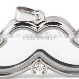 Beard Floating Locket Pendant With Rhinestone thumbnail-3