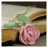 2015magnetic crochet rose flower with leaf for garment