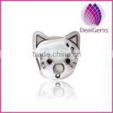 2015 New Design 10*12mm Silver Color Metal Cat Shape Big Hole Bead Pendant for Charms thumbnail-1
