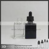 HD Chinese Manufacturer Rectangular Black e Liquid 30 ml Black Glass Bottles With Childproof Cap 15ml Rectangular Bottle thumbnail-2