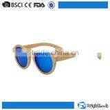 Unisex Revo Colurful Lens Hand Engraved 100% Round Custom Wood Sunglasses