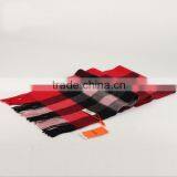 Wool Checked Female Tassels Winter Scarf thumbnail-3