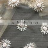 Embroidery on Net Fabric With Cotton Thread