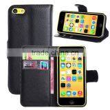 LITCHI TEXTURE Soft Wallet LEATHER Case Stand PU Leather Case For IPHONE 5C FLIP LEATHER BUSINESS CASE MUTIFUNCTIONAL CASE