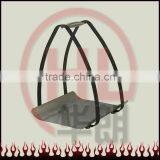 Stainless Steel Panel Wood Log Holder With Black Finished Handle thumbnail-1