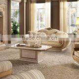 Italian Solid Wood 24K Gold Plated Sectional Upholstery Sofa With Matching End Table And TV Cabinet(MOQ=1 SET) thumbnail-1