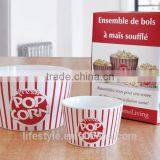 5pcs Popcorn Bowl Set, Stoneware With Decal thumbnail-3
