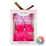 3Pcs Accessories Box Package Gift Set Mess Bow Flower Headband thumbnail-1