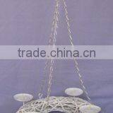 White Hanging Decorative Willow Wreath Candle Holder thumbnail-1