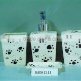 Ceramic Hotel Bathroom Accessories With Dog Paw Print thumbnail-1