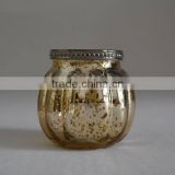 Gold color shining glass candle holders
