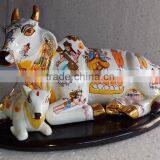 Indian Handicraft Hand Painted Resin Kamdhenu Cow thumbnail-3