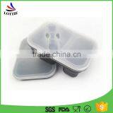 Food Grade Portable Collapsible Silicone Lunch Box,Double Lattice Silicone Lunch Box. thumbnail-1