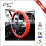 Leather Texture Soft Silicone Car Steering Wheel Cover many Colors red