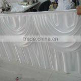 White Ice Silk Table Skirt With Tapes at Back With Detachable White Swag Table Sikrt thumbnail-1