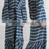 Elegant Blue Off-The-Shoulder Printed Silk Fabric Maxi Dress Frock Designs Names Of Ladies Drsses 2016 HSD5681 thumbnail-1