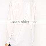 Hot Sale Slim Boyfriend Classic Point Collar White Shirt With Pleat Detail Back thumbnail-3