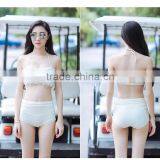 China Distributors Latest Design Solid Sexy Mesh Swimwear White thumbnail-1