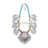 Europe and the United States Exaggerate the New Beads Chain Necklace Spring Summer Alloy Fan-shaped Pendant Vintage Jewelry thumbnail-2