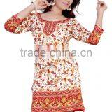 Printed Designer Canvas Crape Styles Kurtis thumbnail-4