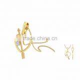 Indian Design Gold Plated Single CZ Stud Heart Pendant thumbnail-1