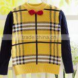 European Western Style Cool Tartan Plaid Woolen Sweater for Kids thumbnail-3