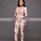 Zm50231b Autumn and Winter New Design Clothing Women Deep v Neck Paillette Lady Dress thumbnail-2