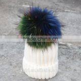 Wholesale Beanie Hats With Raccoon Fur Ball for Lady thumbnail-4