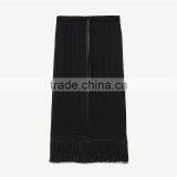 2017 OEM Spring Side Slit Fringed Hem Long Skirts for Girls thumbnail-6