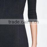 2017 Womens Beautiful Fashion Half Sleeve Long Fitted Knitted Sweater Dress With High Quality thumbnail-5