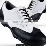 Black White Anti Slip Leather Golf Shoes/yibng Cow Hide Water Proof Breathable Golf Shoes/amazing Sneakers