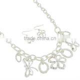 Newest Dangling Metal Pendant Necklace And Earrings Set Made In China Yiwu