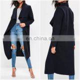 Custom Made Clear Coat Coat Stand on Ladies Black Long Wool Coats Winter thumbnail-6