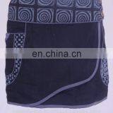 Bohemian Side Pockets Dark Slate Blue Mini Gypsy Wrap Around Skirt HHCS 114 B