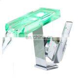 Waterfall Bathroom Basin Sink Mixer Tap LED Color Changing Basin Faucet thumbnail-2