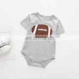 Plain Color With Baseball Pattern Short Sleeve Jumpsuit Baby Boy Daily Wear Romper Wholesale thumbnail-4