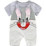 Newborn Baby Clothes Lovely Rabbit Printed Summer Cotton Short Sleeve Baby Boy Girl Romper thumbnail-1