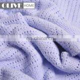 Wholesale Newest Plain Baby Cotton Receiving Blankets Cellular Knitted Soft Baby Blanket for Kids thumbnail-6