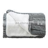 China Factory Supplier New Design Solid Color 2 Layers Acrylic and Wool Sherpa Winter Traveling Blanket With Competitive Price thumbnail-2