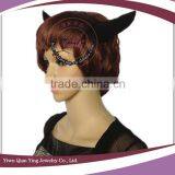 Cheap Short Synthetic ox Horn Brown Halloween Party Wigs thumbnail-2