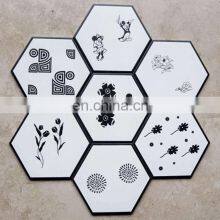 230*200*115 Art Tile Mediterranean Style Blue and White Porcelain Hex Floor Tile/Wall Tile thumbnail-2