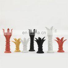 modern morandi white black yellow red color home pieces ceramic pineapple decor candle holder