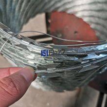 Best Quality Galvanized Rossy Razor Wire BTO-22 Concertina Razor Barbed Wire