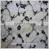 embroidered black small flower chiffon fabric