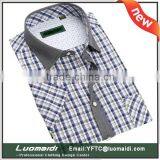 Short Sleeve Plaids Men Shirt/short Sleeve Shirt Designs for Man/cotton Plaids Shirt Hot Sales