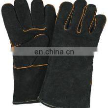 16 Inch Full Lined Long Dark Green Cow Split Leather Glove Welding thumbnail-5
